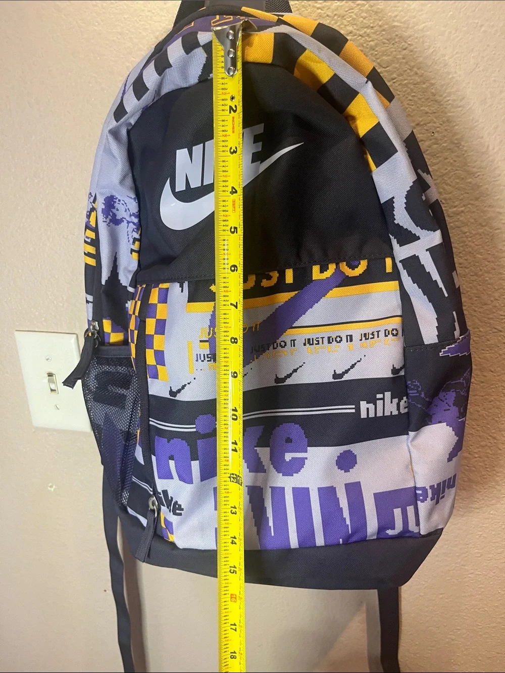Nike Kid’s Backpack Purple Yellow Colorways Graphic Print - Picture 10 of 12